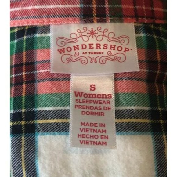 Wondershop Plaid Flannel Women's Nightshirt S - Picture 3 of 4
